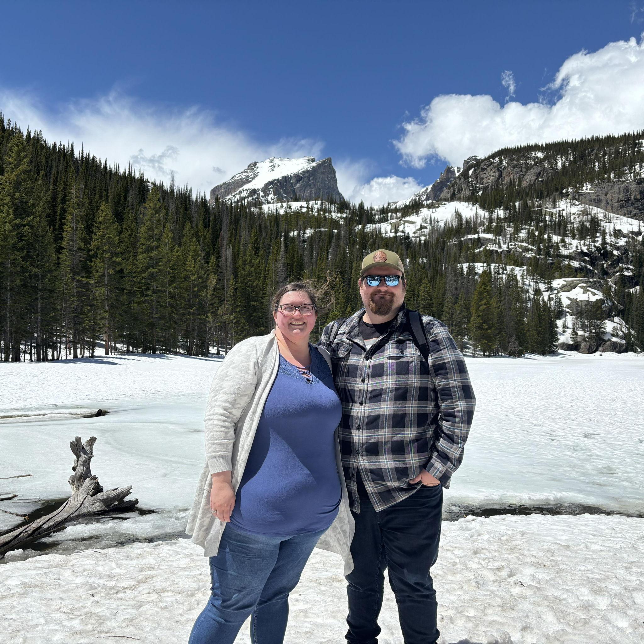 In front of Bear Lake on our trip to Colorado.