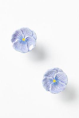 Lyah Pansy Stoneware Knobs, Set of 2