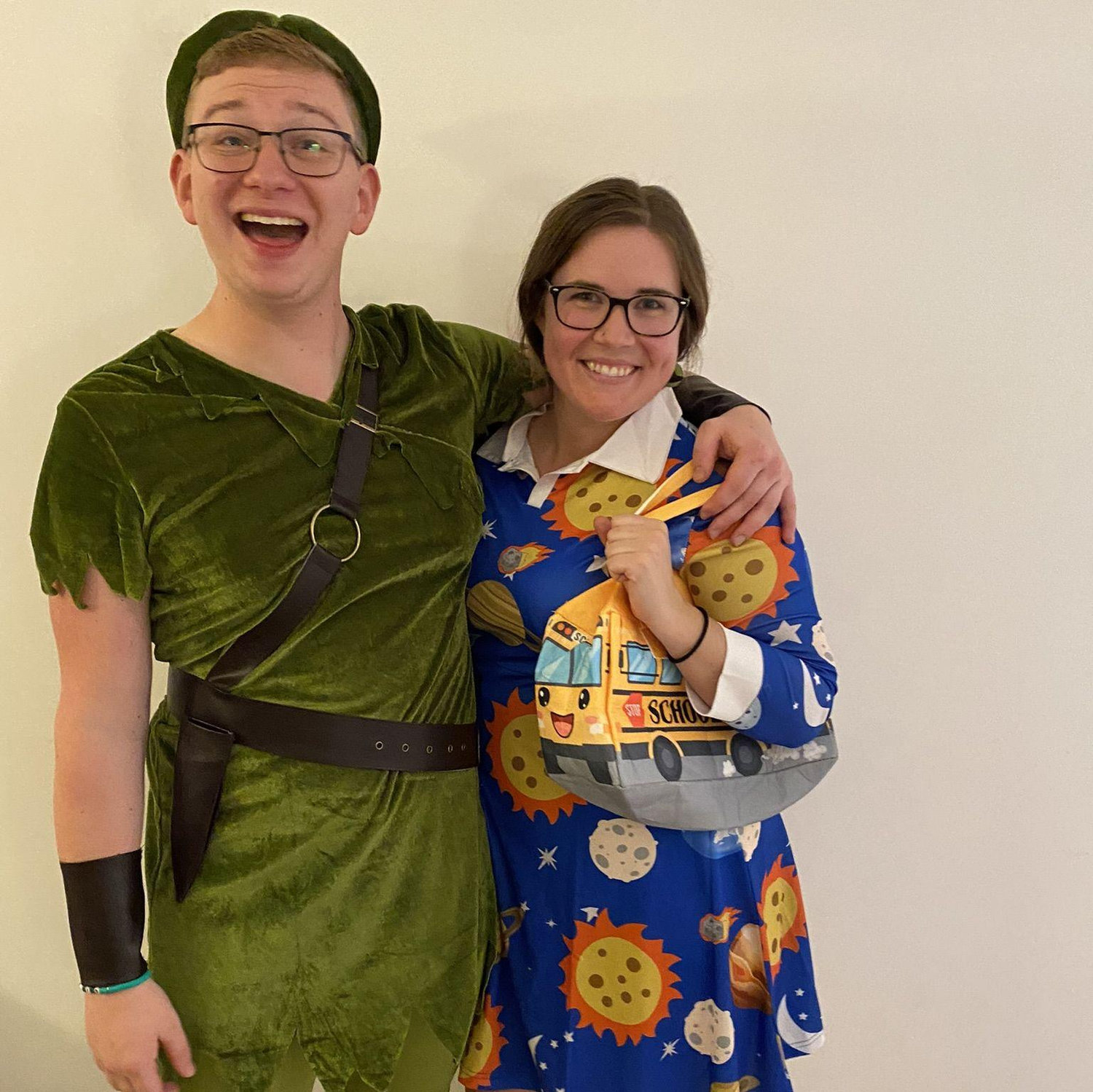We throw a damn good annual Halloween party. Say hello to 2023's costumes, Peter Pan and Miss Frizzle.