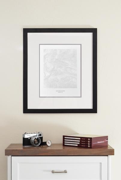 Grand Teton Letterpressed Topographic Poster