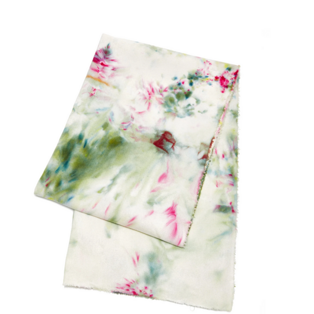 Raw Silk Blanket/ Throw in Garden Party