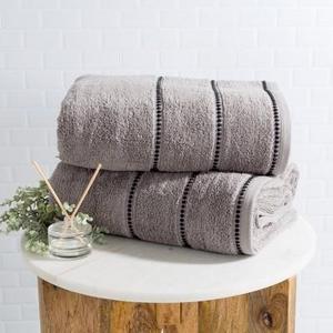 2pc Luxury Cotton Bath Towels Sets Medium Silver - Yorkshire Home