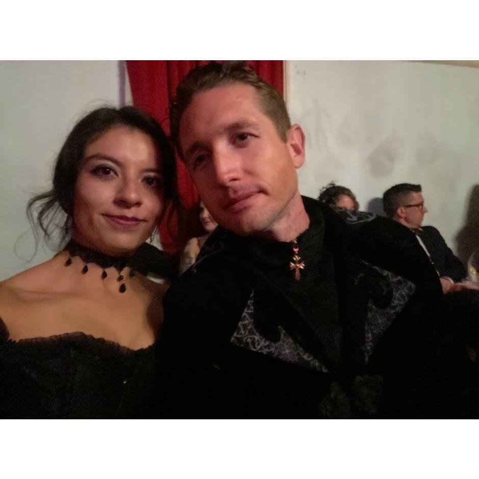 Once back in Dallas, Trav visited, we dressed up for Halloween and attended a haunted soiree (October 2022)