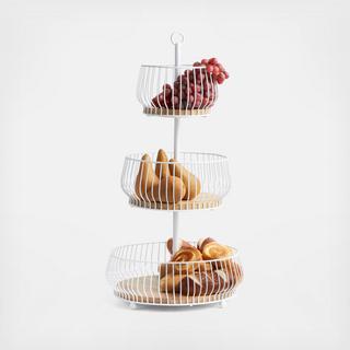 Cora Wood 3-Tier Fruit Basket