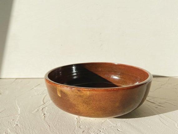 Shallow Ceramic Bowl - Low Stoneware Bowl - Kitchen - Handmade Dinnerware - Eyre Ceramics