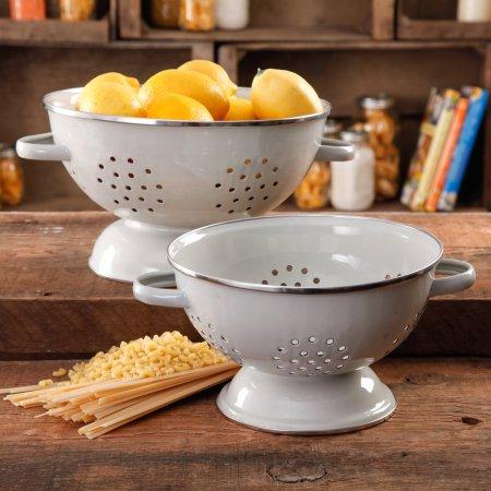 The Pioneer Woman Flea Market 2-Pack Metal Colander, 3-Quart and 5-Quart