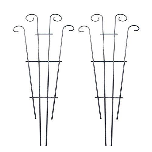 MTB Black Coated Wave Pot Trellis 23 inch Plant Stakes for Climbing Plants Pack of 2,Plant Support