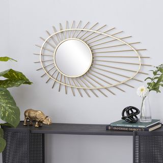 Golden Contemporary Wall Mirror
