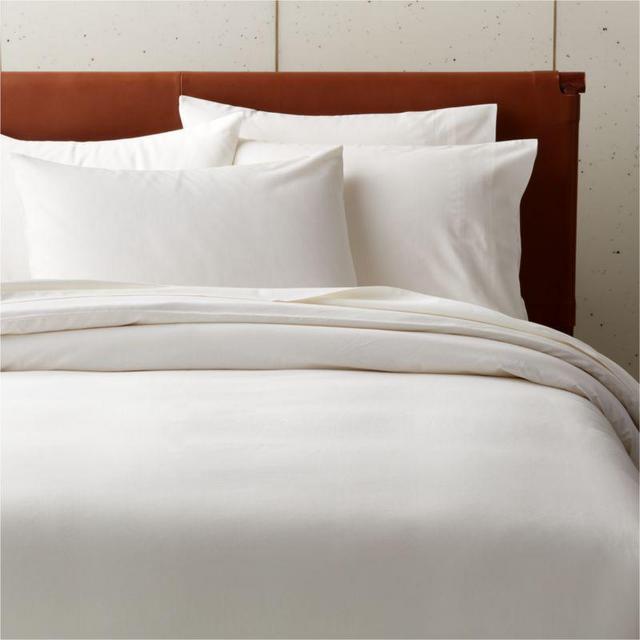 Cotton Sateen 520 Thread Count Ivory Duvet Cover
