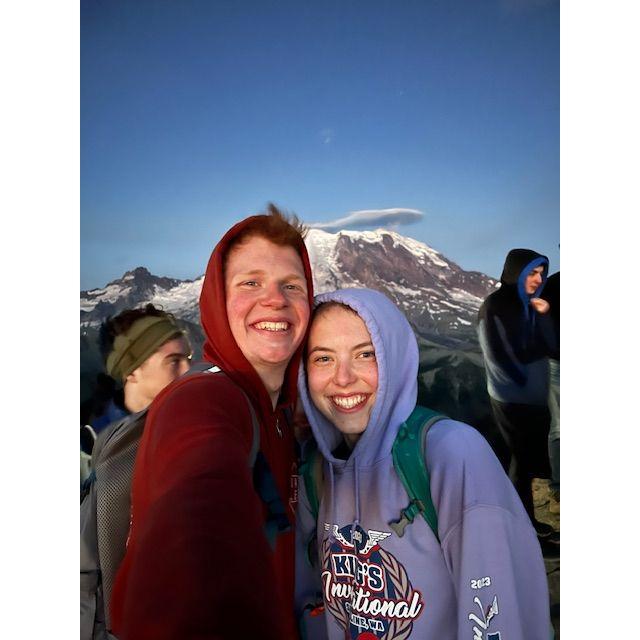 First "Courting" Date: Hiked up Mt. Rainier with friends, and held hands for the first time.