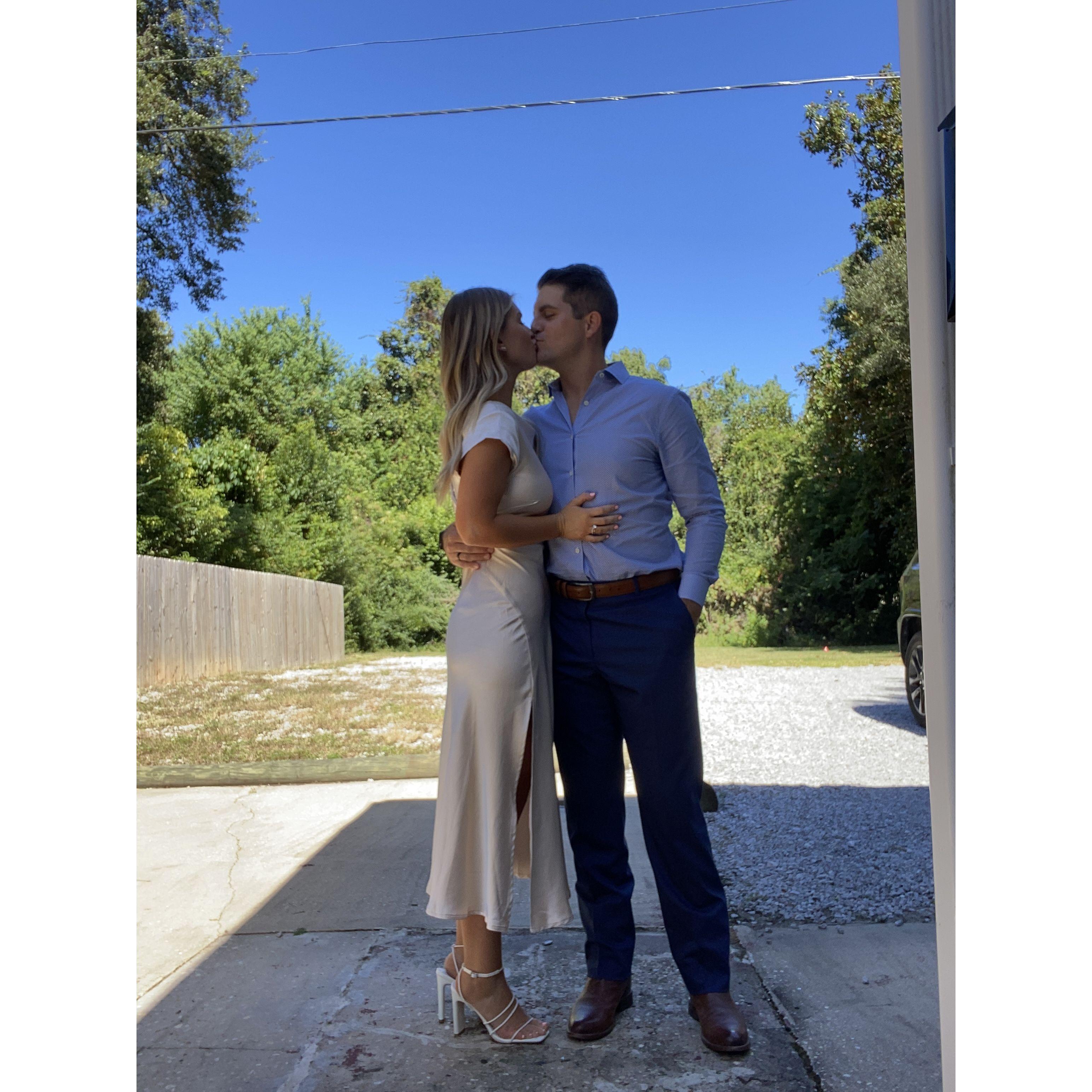 It was just us at the Pensacola courthouse with sweet Linda as our witness, so we have self timer photos to capture this day!