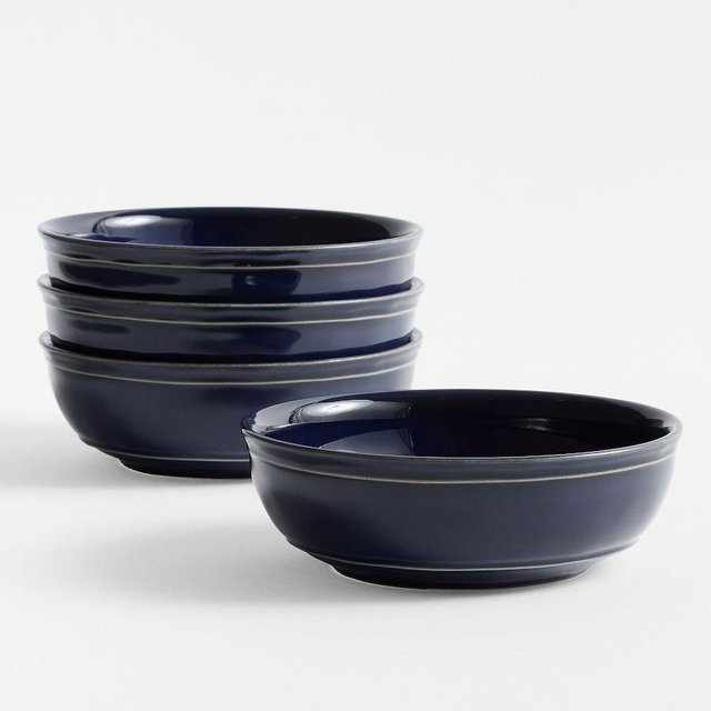 Cambria Stoneware Soup Bowls, Set of 4 - Navy