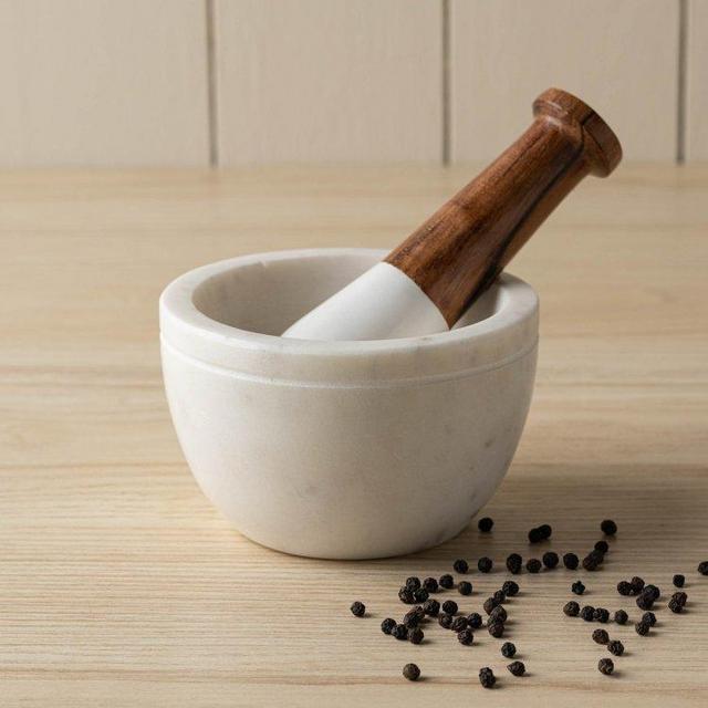 White Marble Mortar and Pestle
