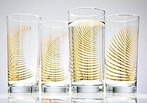 Gold Ferns Glassware - Set of 4 Glasses