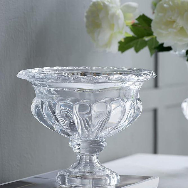 8" x 6" Clear Glass Bowl Flower Vase Planter Rustic Classic Home Décor Table Top Centerpiece Display Container Wedding Party Event Catering Gift