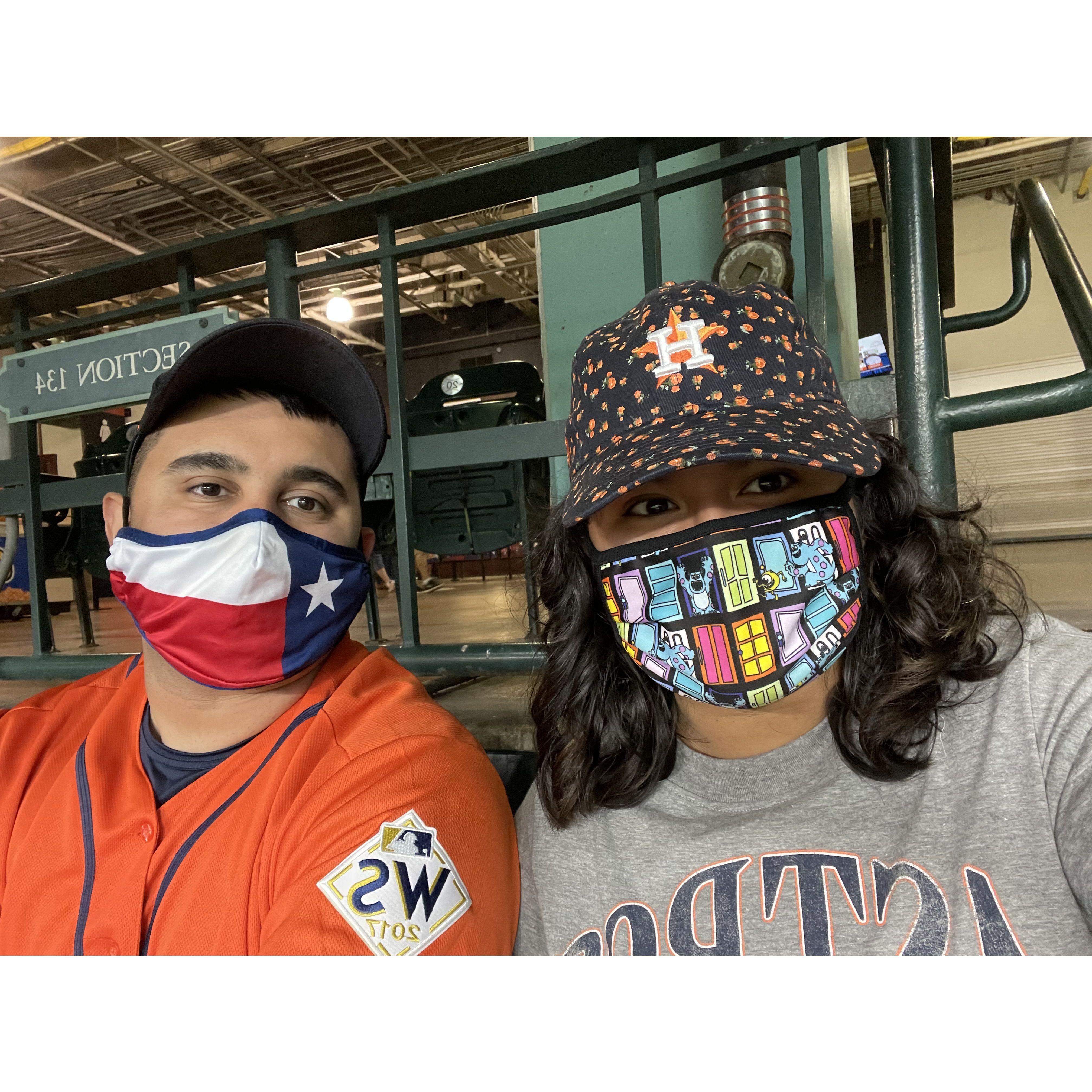 We LOVE going to Astros games. Robert got me into baseball & it’s something we now enjoy together. Plus, it’ll always be Minute Maid Park to us!