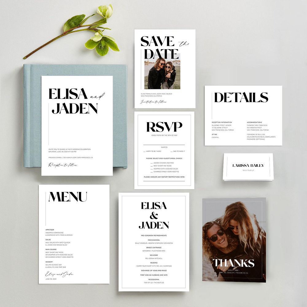 Carlisle Portrait | White | Zola Save The Dates