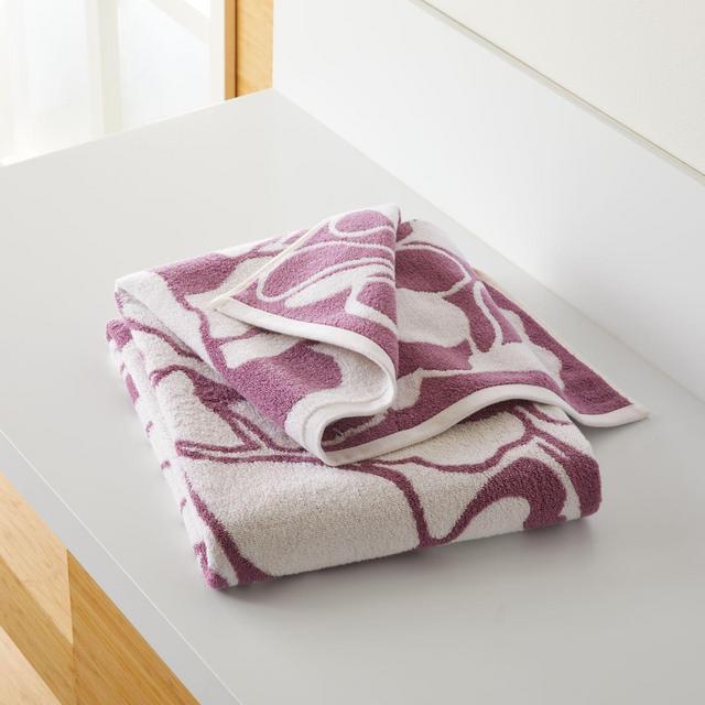 Gemma Mauve Organic Floral Bath Towel