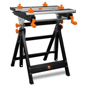 Portable Workbench and Vise with 8 Sliding Clamps