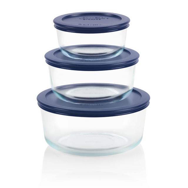 Pyrex Circular Glass Storage Container Set with Lids