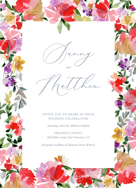 Springboro Portrait | Bright Red | Zola Wedding Invitations