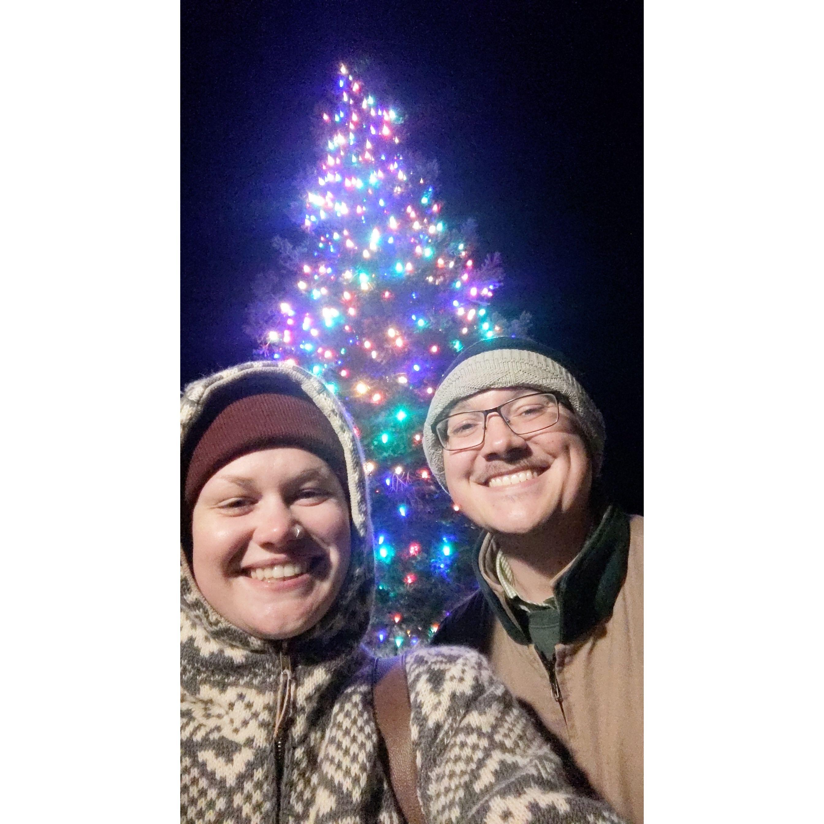 Evergreen tree lighting this past Christmas!