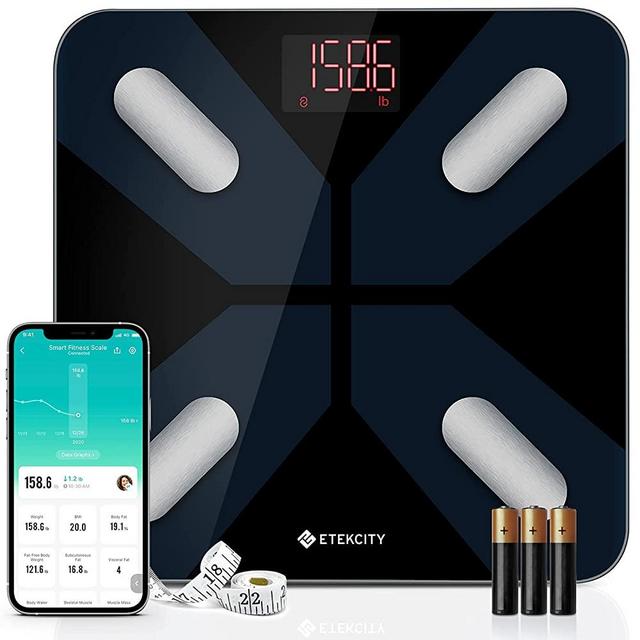 Etekcity Scale for Body Weight, Smart Digital Bathroom Weighing Scales with Body Fat and Water Weight for People, Bluetooth BMI Electronic Body Analyzer Machine, 400lb