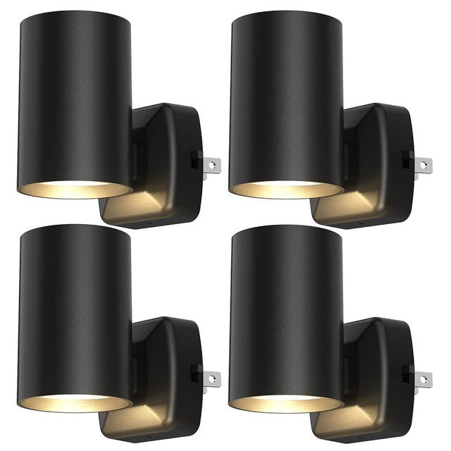HYXMakeIt Led Night Light Plug into Wall,Modern Night Lights with Light Sensor,2700K Warm White,ETL Certified,Brightness Adjustable Nightlights for Adults Kids Bathroom Hallway Stairway Bedroom,4 Pack