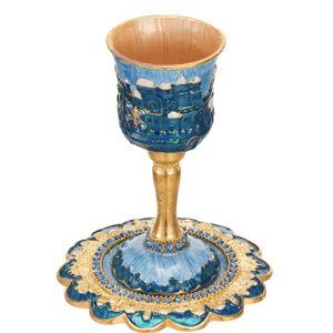 Handmade Kiddush Cup Set and Tray