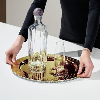 Striations Round Serving Tray