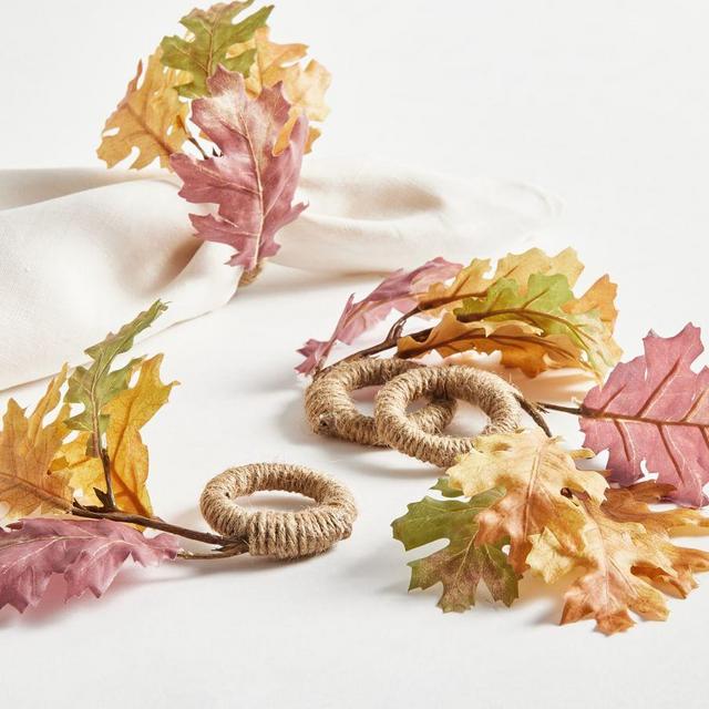 Autumnal Leaf Napkin Rings, Set of 4