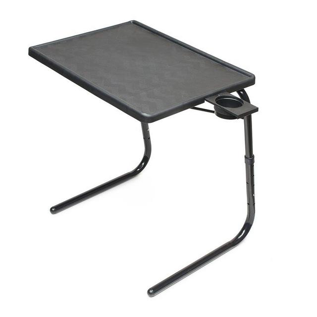 Table Mate II Folding TV Tray Table and Cup Holder with 6 Height and 3 Angle Adjustments the Original TV Tray (Black)