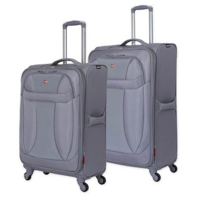 Wenger Lightweight 24-Inch Spinner Checked Luggage in Grey