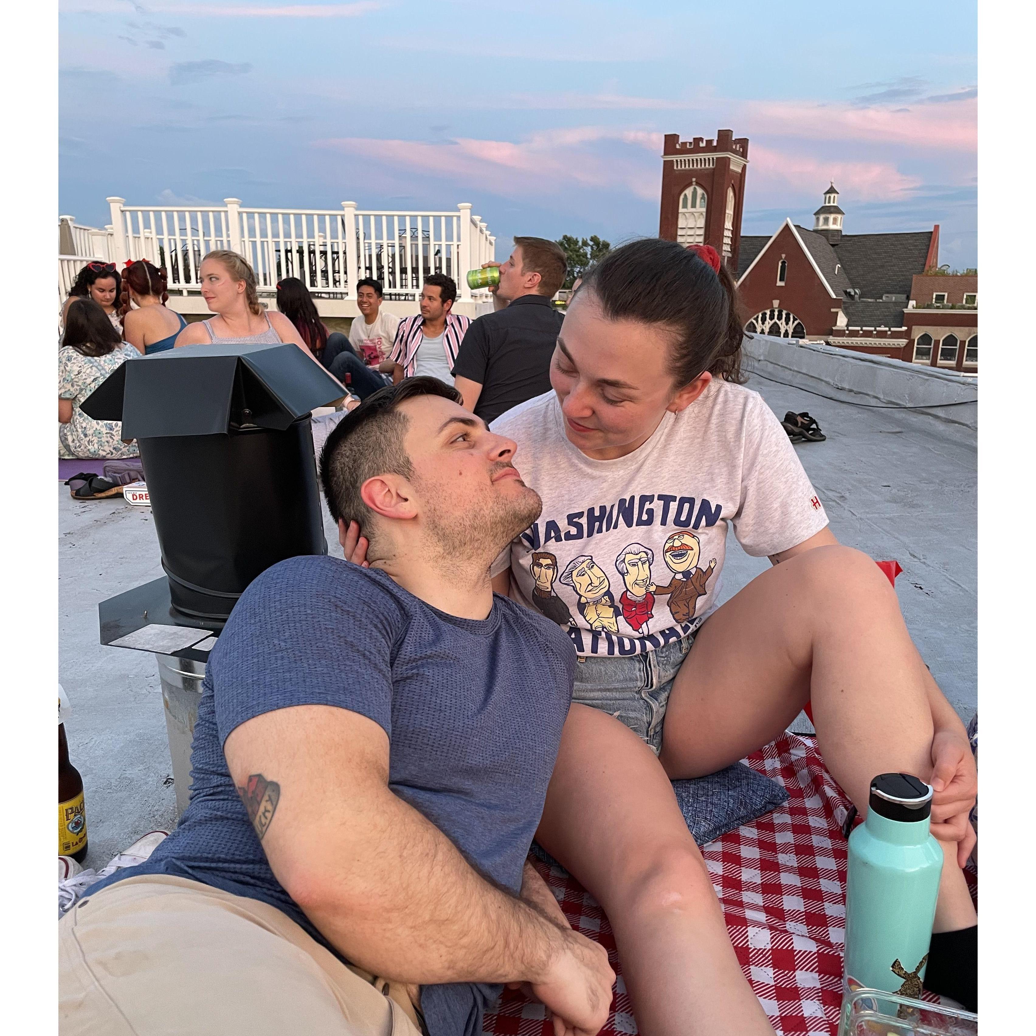 Celebrating a rooftop 4th of July