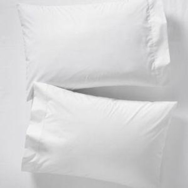 Pima Cotton Percale Pillowcases, Set of Two - White/Standard
