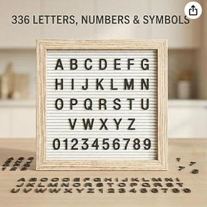 White Felt Letter Board 10x10 Inch with 336 Letters, Numbers & Symbols, Wood Frame Message Board with Easel Stand & Wall Hanger for Home, Office, Classroom & Announcements