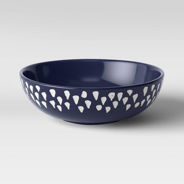 3" x 9" Decorative Ceramic Bowl White/Blue - Opalhouse™