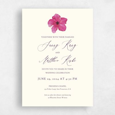 Light Butter, Yellow Wedding Invitation - Kaumana Portrait