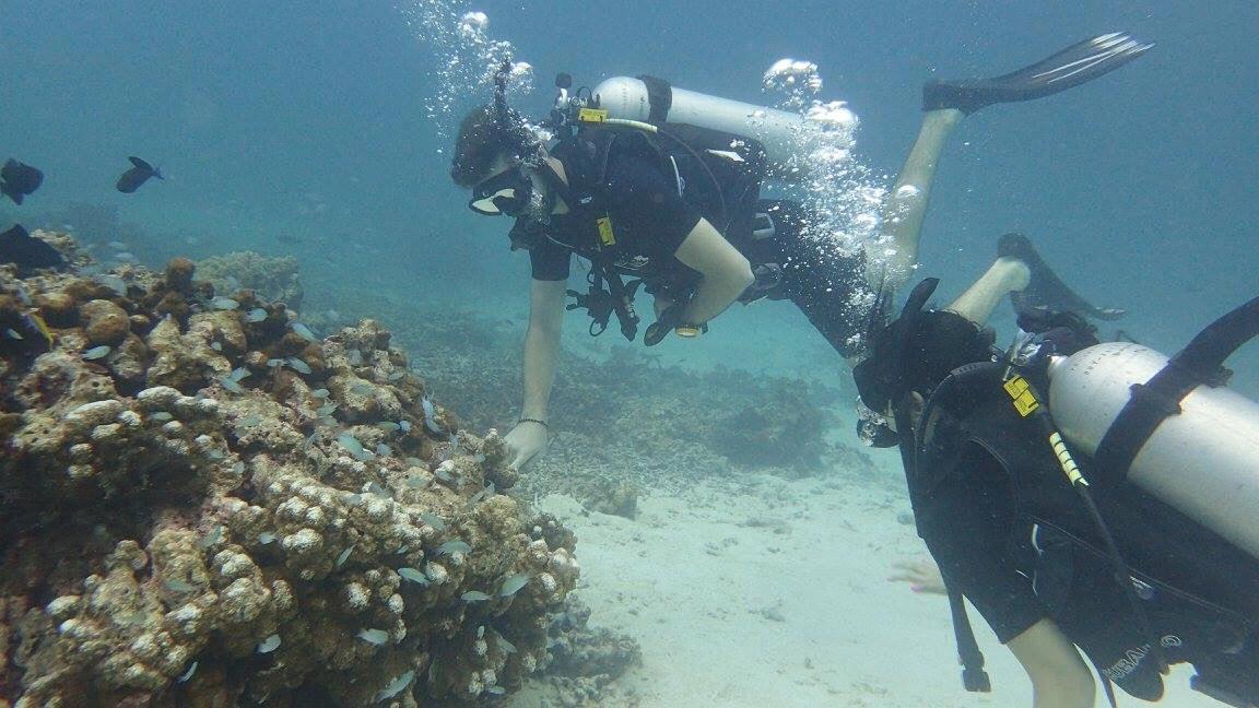 Exploring the reef on our two day dive trip in Phuket, Thailand.
