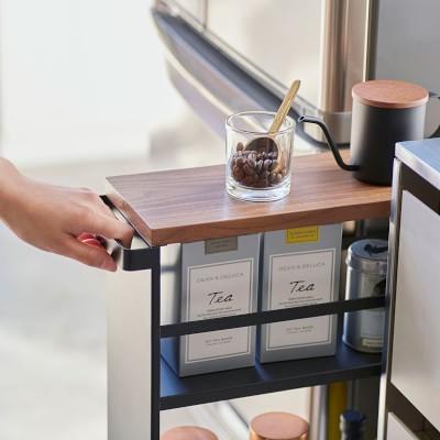 Slim Rolling Storage Cart with Handle, Black