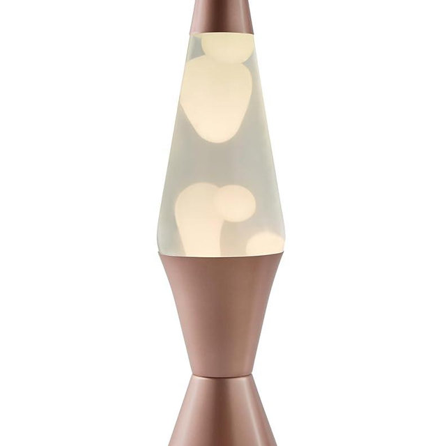 Spencer Gifts Lava® Lamp - 17" Rose Gold - The Original Motion Lamp - White Wax and Clear Liquid with Hand Painted Rose Gold Base Exclusive