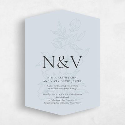 Blue Diamond Wedding Invitation - Cardinell Bloom