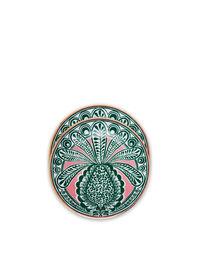 Dessert Plates Set Of 2 Big Pineapple Fuxia in Porcelain