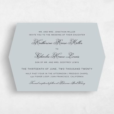 Blue Diamond Wedding Invitation - Arthur Landscape