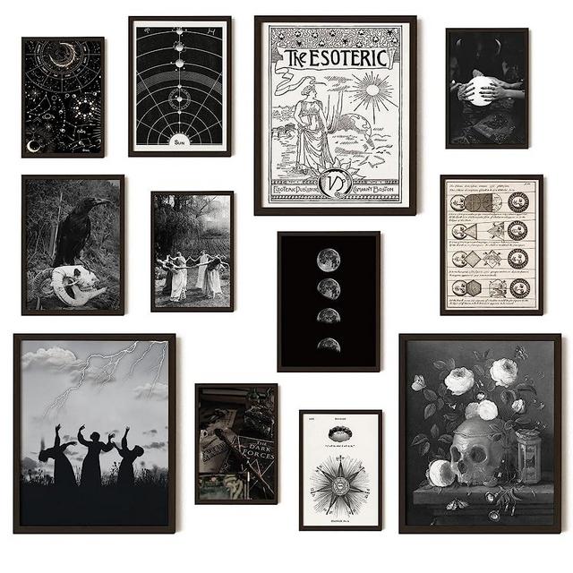 97 Decor Witchy Decor Aesthetic - Goth Poster, Witch Decor Bedroom, Gothic Wall Decor, Spooky Home Decor, Art Goth Room Decor Aesthetic, Wiccan Picture Print, Vintage Witches Collage (UNFRAMED)