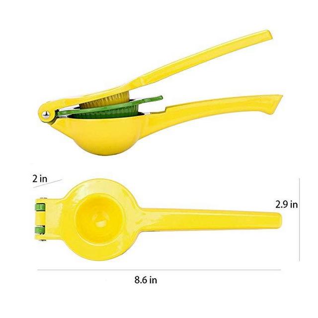 Chefbar Top Rated Premium Quality Metal Lemon Lime Squeezer - Manual Citrus Press Juicer FreshForce Citrus Juicer Aluminum Lime Squeezer Yellow
