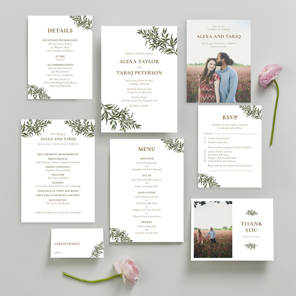 Keely Classic | White | Zola Wedding Invitations