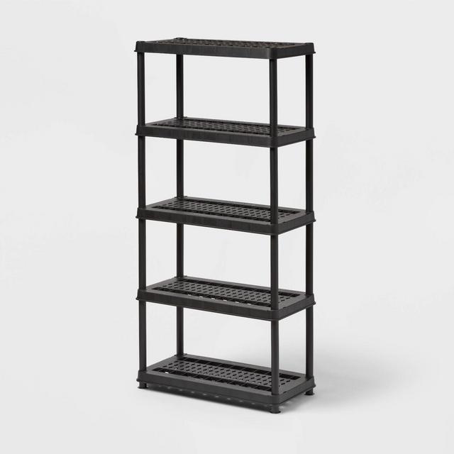 5 Tier Plastic Shelf Black - Brightroom™