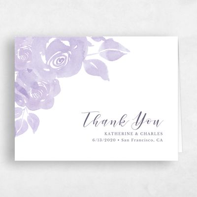 Lilac, Purple Wedding Thank You - Clemson