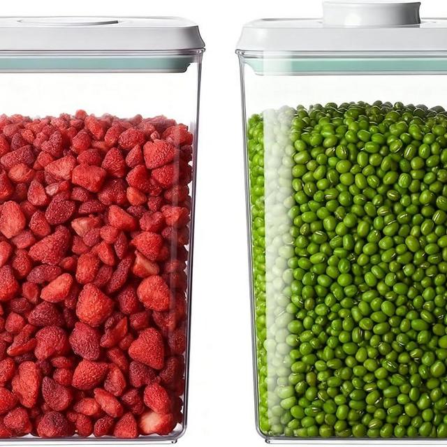 Pop Food Storage Containers Set Large Airtight Food Storage Containers with Pop Lids, Kitchen Pantry Organization and Storage, Cereal, Rice, Flour, Pasta & Snack Container, BPA Free, 2 x 2.8Qt